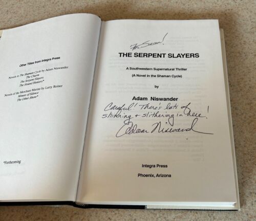 Adam NISWANDER -- Serpent Slayers (Horror) -- 1994 SIGNED 1st Ed Hardcover - Imagen 2 de 2