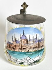 Hungarian Magyar Souvenir Budapesti 3 1/2  Emlek 1970’s Beer Glass Stein Lid