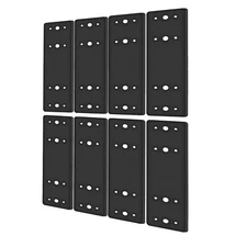 8PC 10x3 Inch Heavy Duty Steel Mending Plate - Black Flat Repair Bracket Kit