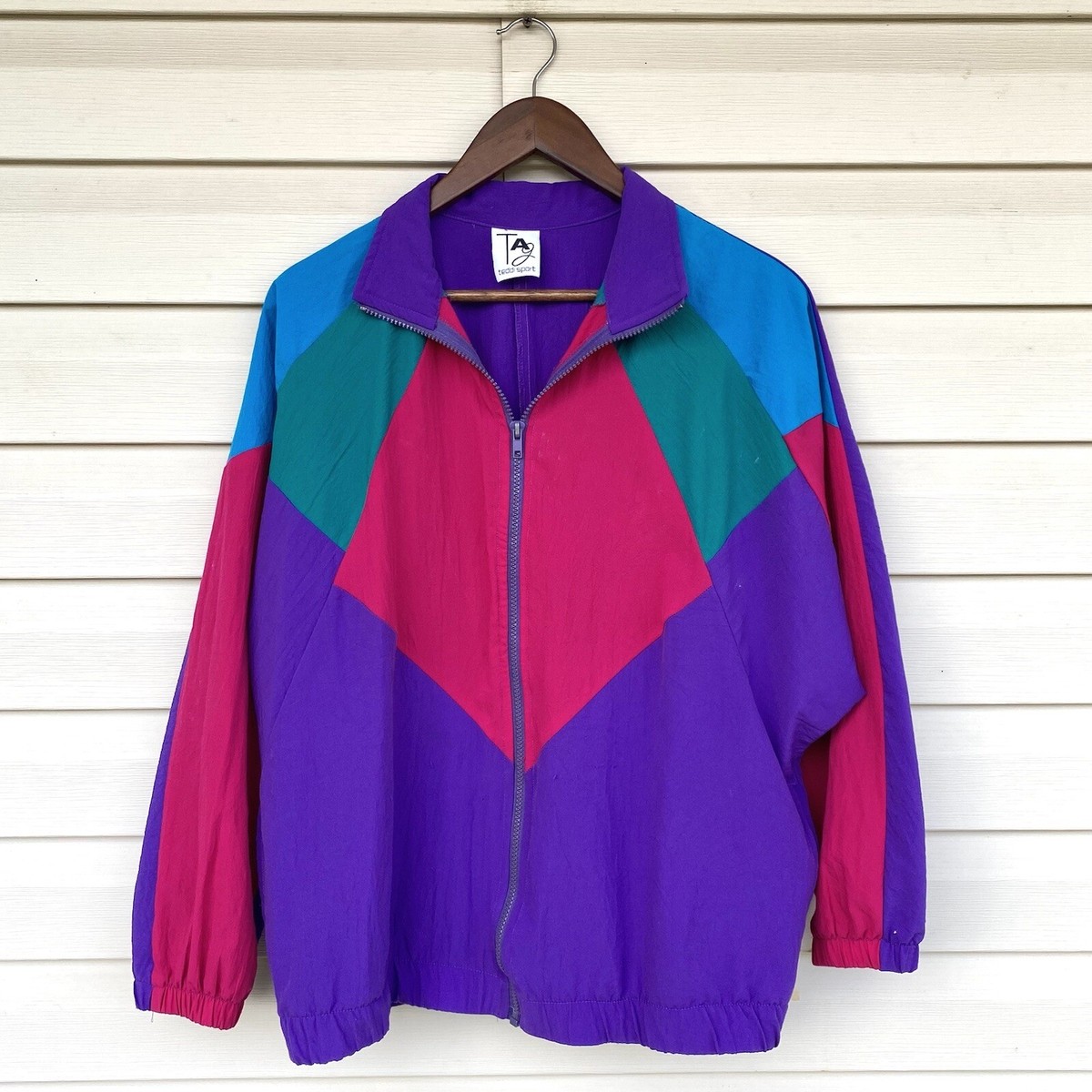 Vintage 80s 90s Teddi Sport Colorful Windbreaker Light