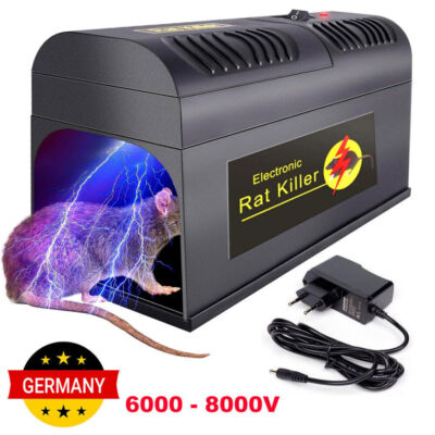 8000V HIGH Voltage Elektronische Rattenfalle Profi Mäusefalle Rattenköderstation