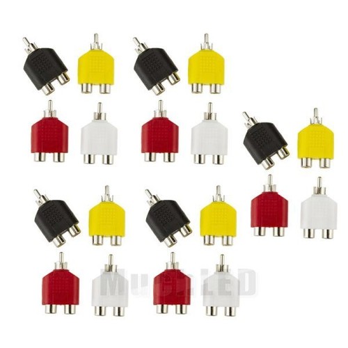 1-Male to 2-Female Cable Adapter RCA Y Splitter AV Audio Video Converter Plug - Picture 15 of 15