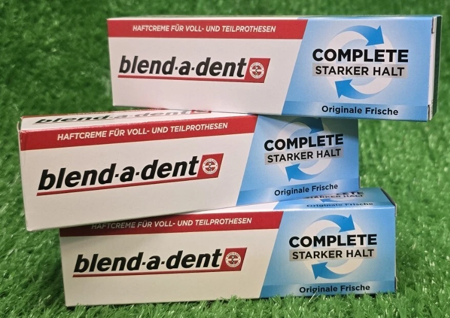 (131,21€/kg) 3x Blend-a-dent Super Haftcreme starker Halt FRISCHE 47g Versand 0€