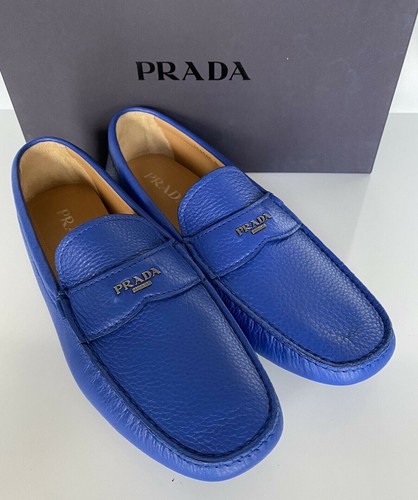 Leather Loafer Blue Driver Shoes 