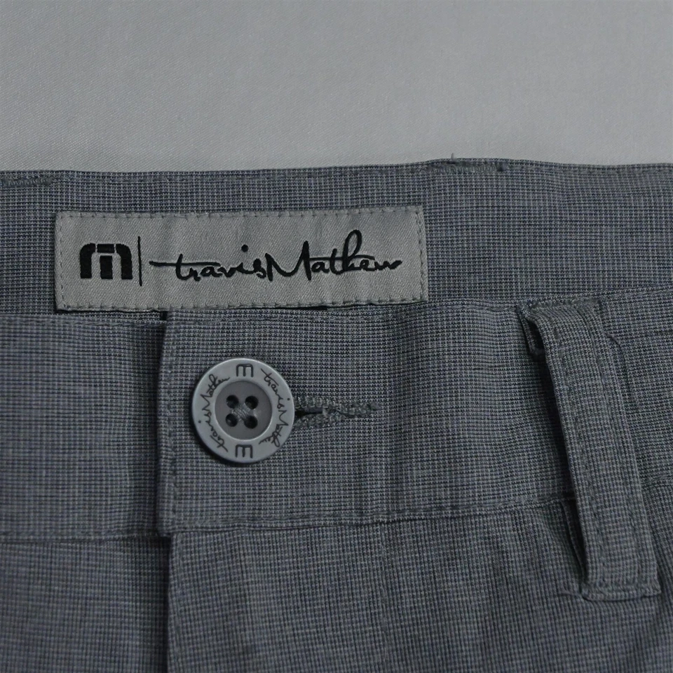 Travis Mathew 40 x 10" Light Gray Woven Beck Tech Stretch Golf Shorts - Image 3 of 4