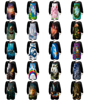 Ambesonne Fantasy Art Kids Apron Boys Girls Apron Bib Cooking & Painting