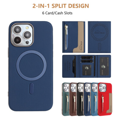 Magnetic Leather Wallet Case Cover Fit for iPhone 16 Pro Max 15 14 13 12 11