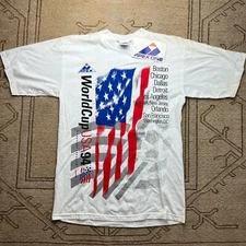 Vintage Deadstock Apex One World Cup USA 94 Football Soccer T Shirt Medium
