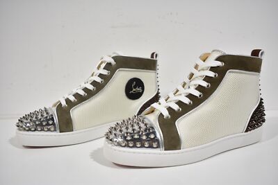 CHRISTIAN LOUBOUTIN Louis Spikes 2 白 Christian Louboutin Louis Junior Spikes Sneakers - Calf