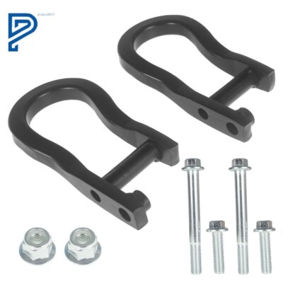 Black Steel Tow Hooks With Mounting Hardware For 2015-2019 Chevy Silverado 2500HD 3500HD & GMC Sierra (OE 84072464)