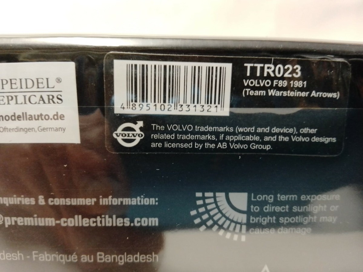 Volvo F89 1981 Team Warsteiner Arrows 1/43 Ixo