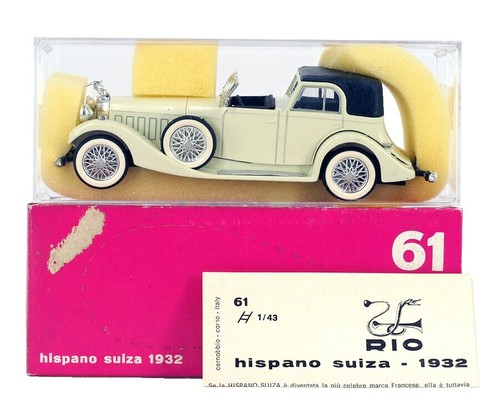 Rami JMK MOBIL - Hispano Suiza 1934, Miniature 1/43 En Métal, Fabrication Française, Sous Boîte Plexiglas