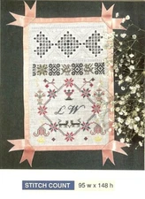 SCANDINAVIAN RIBBON SAMPLER -  CROSS STITCH/HARDANGER PATTERN ONLY HM - SUA