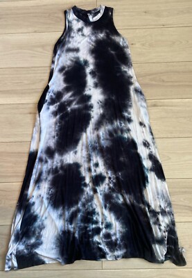 Maxi Dress With Pockets Acting Pro Soft long Medium Tie Die Black White Navy USA