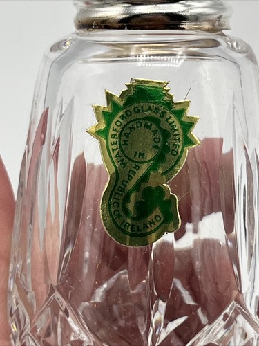Waterford Lismore Crystal Salt & Pepper Shakers Stickers Etched - Picture 7 of 17