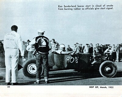 Ken Sunderland Burning Rubber As He Leaves The Line 5.4'' x 4.25'' Vtg Mag Excerpt