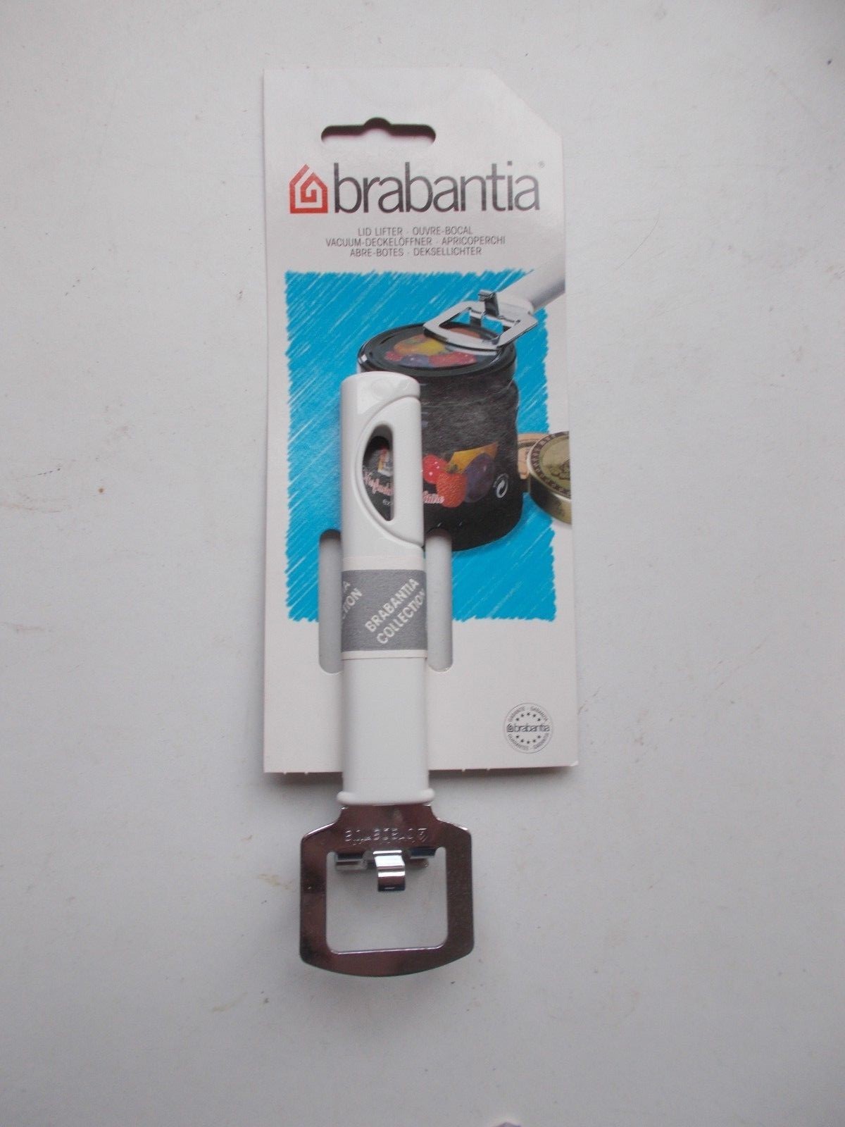 Brabantia Lid Lifter Type Jar Opener. White Handle.