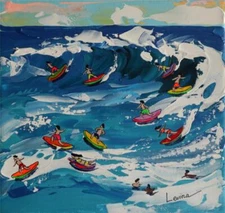 Lisa Levina Hand Signed Original Acrylic on Canvas 8 x 8