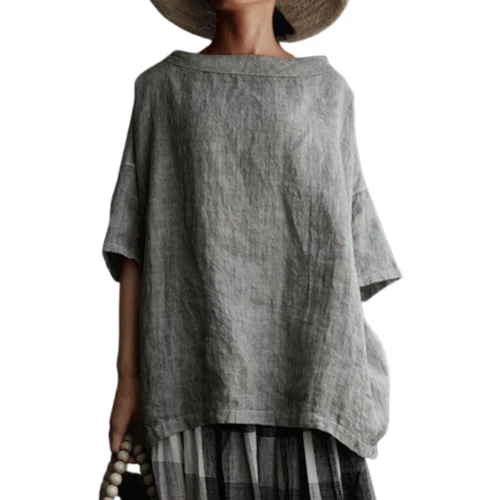 Übergröße Damen Kurzarm Kaftan Bluse Urlaub lose T-Shirts Tunika Tops Tee - Bild 23 von 45
