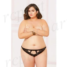 New women's lace panty sexy lingerie intimates gift 1X/2X 3X/4X Black 10906X