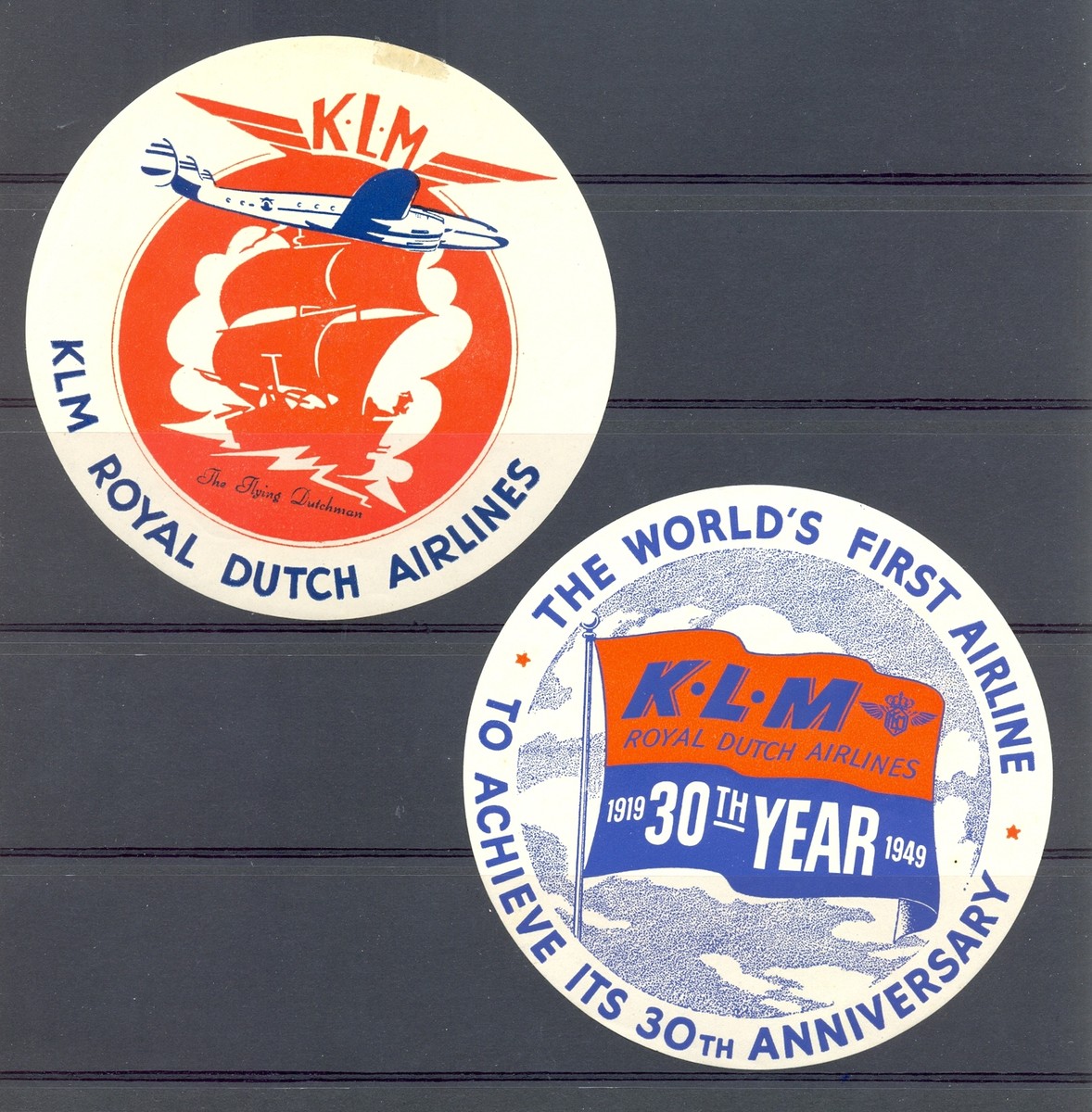 NETHERLANDS-AVIATION -KLM-2 x VINTAGE LABEL=(110 mm) =F/VF | eBay