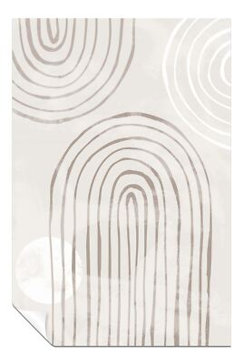 Beige Bogen Linie Grafik Kunst Künstlerisches Poster Wandbild Wohndeko