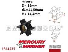GIRANTE POMPA ACQUA MERCURY/MARINER 2T(4/4.5/7.5/9.8) MOTORI FUORIBORDO IMPELLER