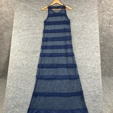 ASOS Womens Dress Size 6 Blue Floral Lace Maxi Sheer Sleeveless 23525