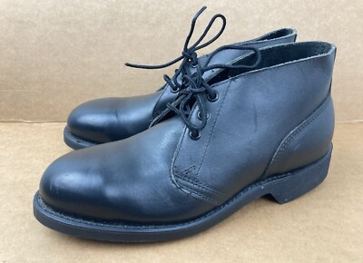 Vintage Addison Shoes Co Black Leather Chukka Boots Size 6.5