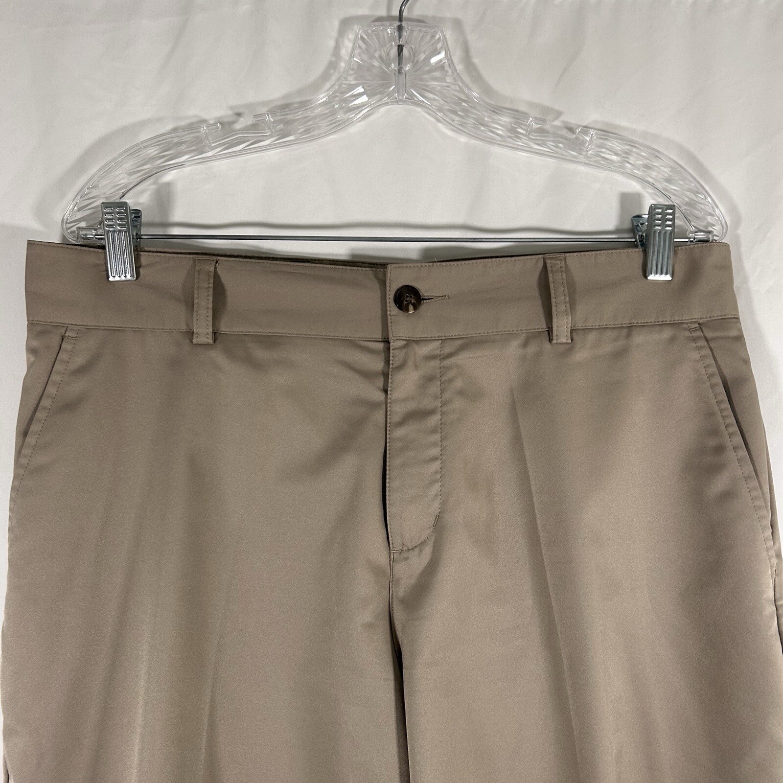 ADIDAS Golf Shorts Men's 34 Beige Climalite Polyester Chino Button Pockets thumbnail 2
