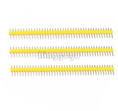 10PCS 40Pin 1x40P Male Breakable Pin Header Strip 2.54mm Yellow Connector Yellow