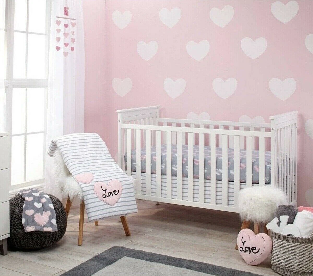 Little Love: Hugs and Kisses 9 Piece Crib Bedding Set by Nojo