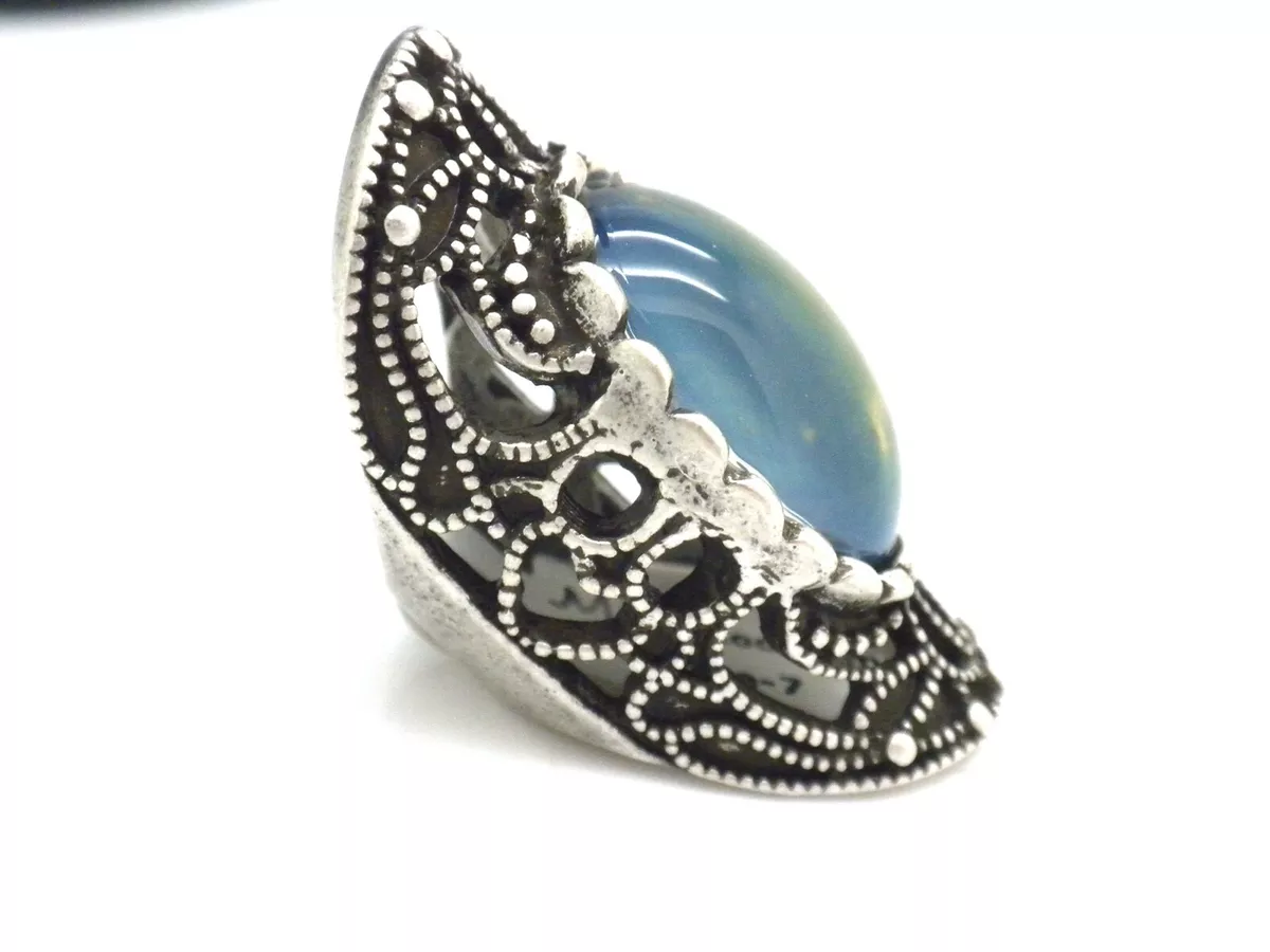 New Mood Ring Silver Plated Women s Nice Quality Size 7 Bringing