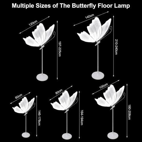 Lámpara de pie mariposa exterior 2 PIEZAS,Iluminación LED luminosa para boda fiesta-Blanco - Imagen 10 de 11