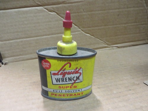 VINTAGE LIQUID WRENCH SUPER PENETRANT TIN CAN w/ CAP