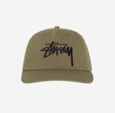 Stussy Mid-Depth Big Stock Snapback, Army Green (100