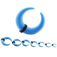 8 Pair Curved Taper Pinchers Half Moon Acrylic Earring Expander Talon Ear 14-00G