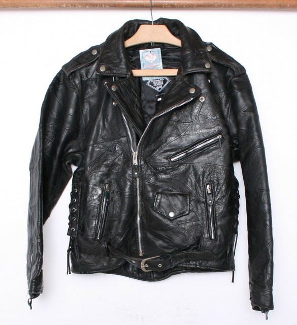 Diamond Plate Rock Design Genuine Buffalo Leather Motorcycle Jacket Medium for sale online | eBay