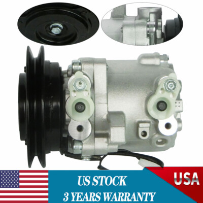 AC Compressor W/ Clutch For Kubota Tractor M108S, M5040, M7040, M8540, M9540