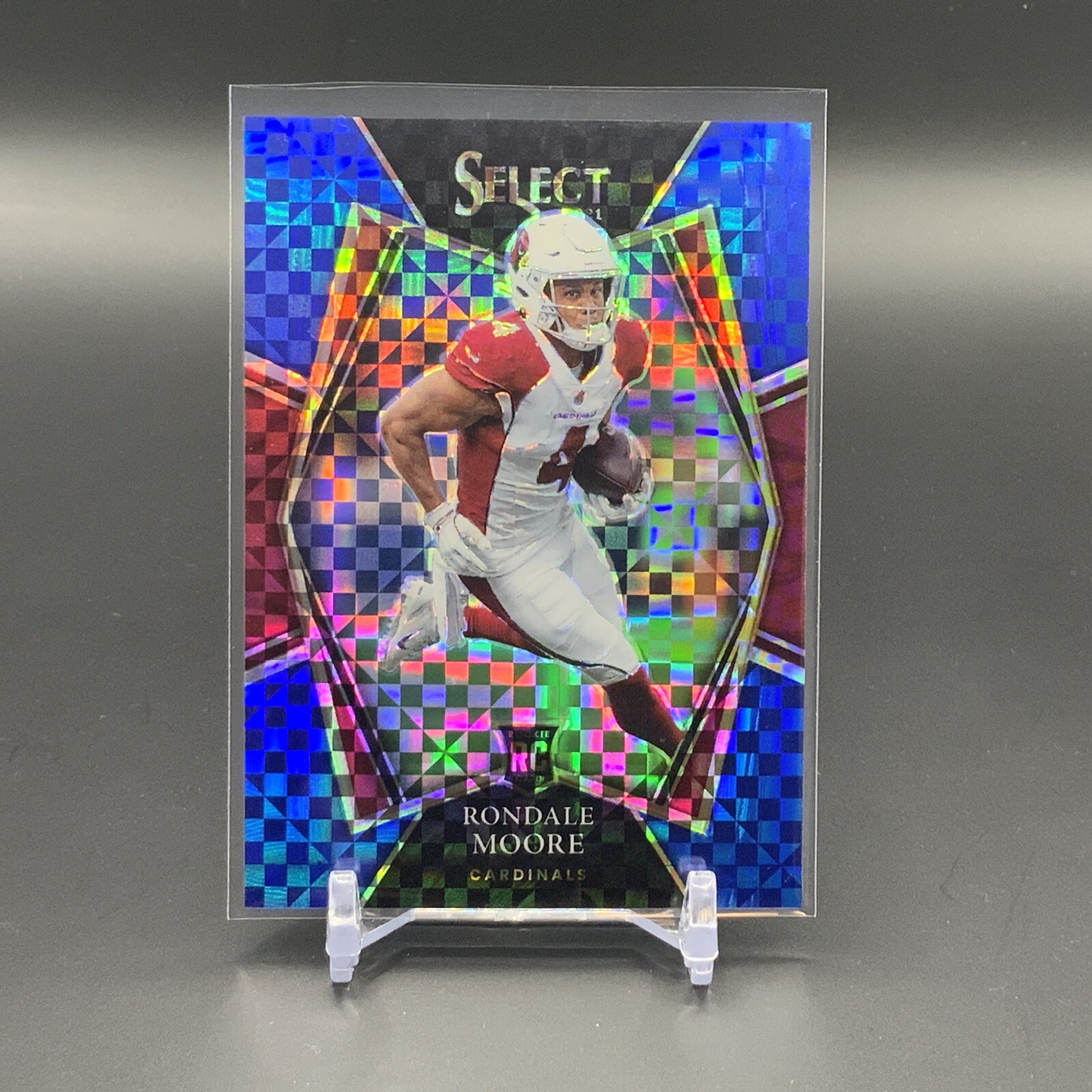 2021 Select Football #158 Rondale Moore Rookie Blue Checker Prizm /149 (IYC311)