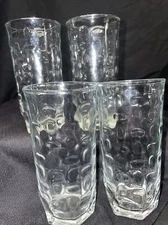 Vintage Set Of 4 Libbey Crisa 8 Oz. Juice Tumblers Pebbled EUC. @1145