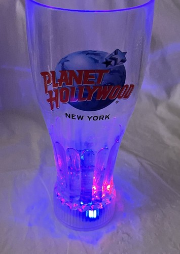 Planet Hollywood New York 7.5” Plastic Pilsner Beer Glass Souvenir LIGHTS UP - Picture 2 of 8