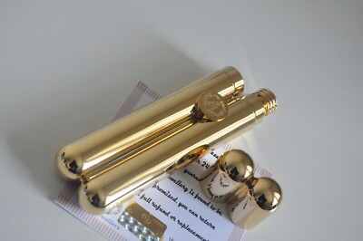 24K Gold Plated Cigar Holder and Drinking Hip Flask Stainless Steel Μetal Gift 
