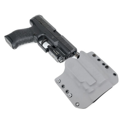 OWB Kydex Holster for Hanguns w/OLIGHT PL-MINI VALKYRIE - MATTE GUNMETAL GRAY