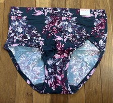 Plus Size 14/16 Lane Bryant Cacique Comfort Bliss Full Brief Teal Pink Flower