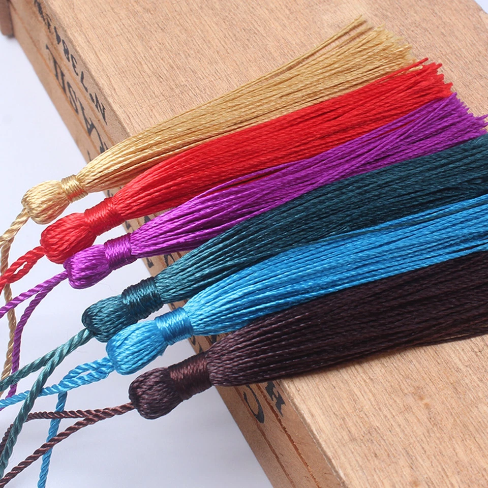 20 Pcs Silky Tassels 8+5cm For Bookmarks Key Sewing Costume jewellery Decoration - Image 2 of 4