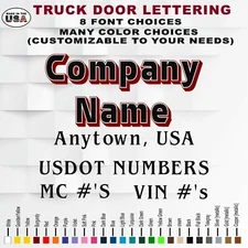 Set of Custom Vinyl Truck Door Lettering | Company Business Truck Door Lettering