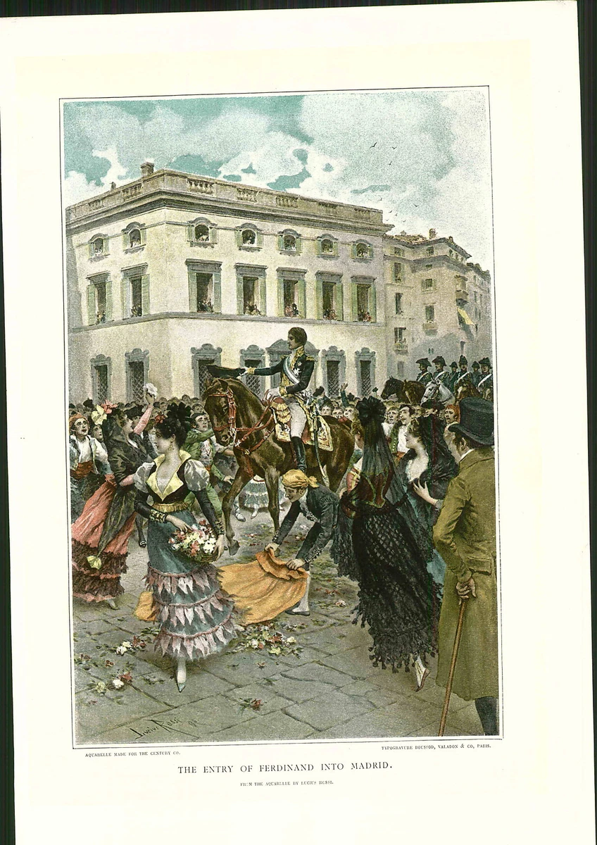 1897 Napoleon Bonaparte The Entry Of Ferdinand Into Madrid COLOR PRINT By  Rossi | eBay