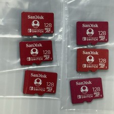 Bundle Of Six (6) SanDisk Micro SD XC 128GB Cards - Licensed By Nintendo Switch