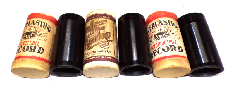 3 U.S. EVERLASTING CYLINDER PHONOGRAPH 4m RECORDS #1042 + #1254 + #1611